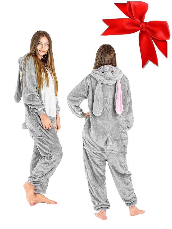 Měkké dámské pyžamo Teplé Jednodílné teplákovka kostým Králík dlouhé uši