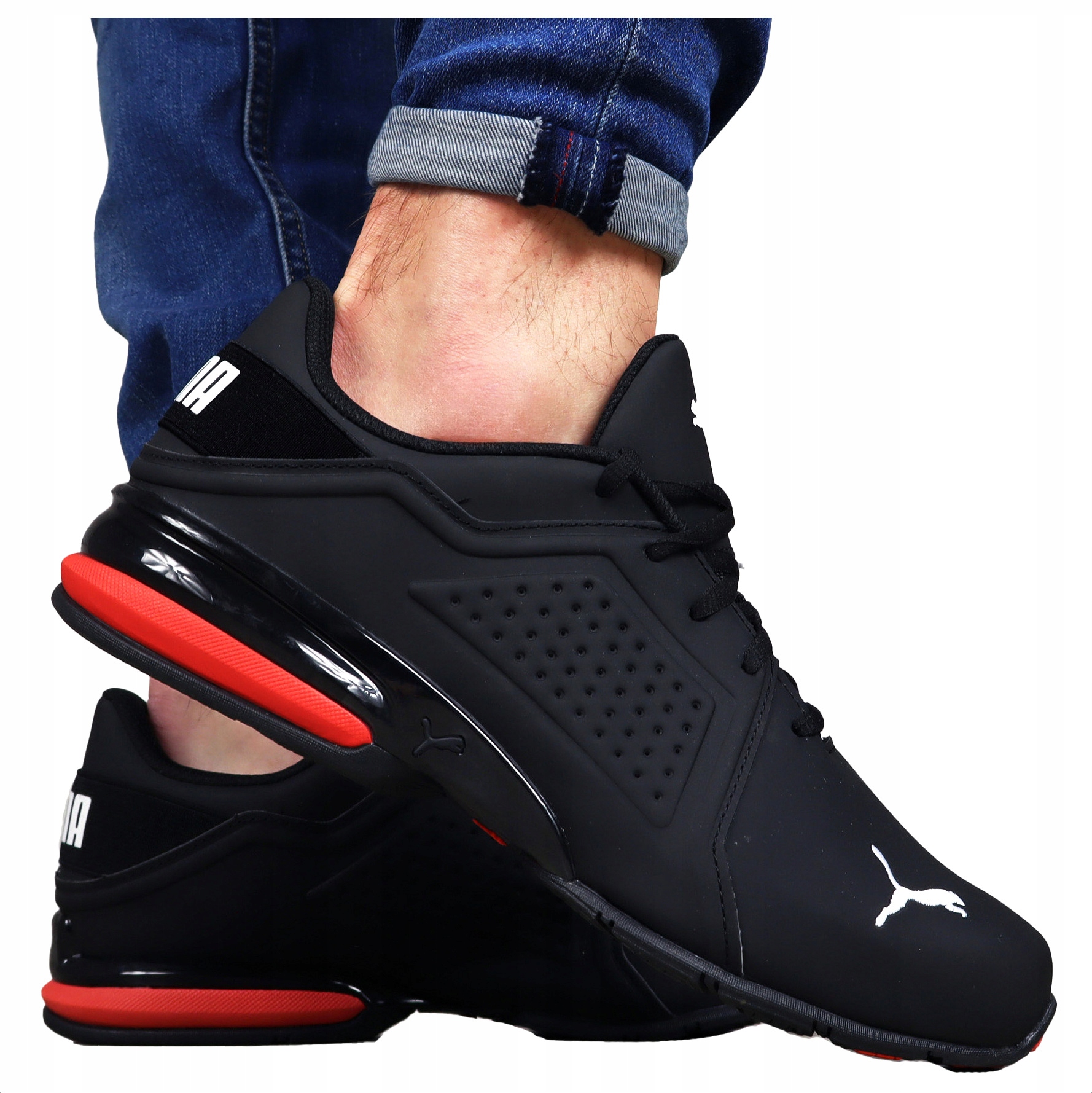 buty męskie Puma Czarne sportowe sneakersy na co dzień Lekkie