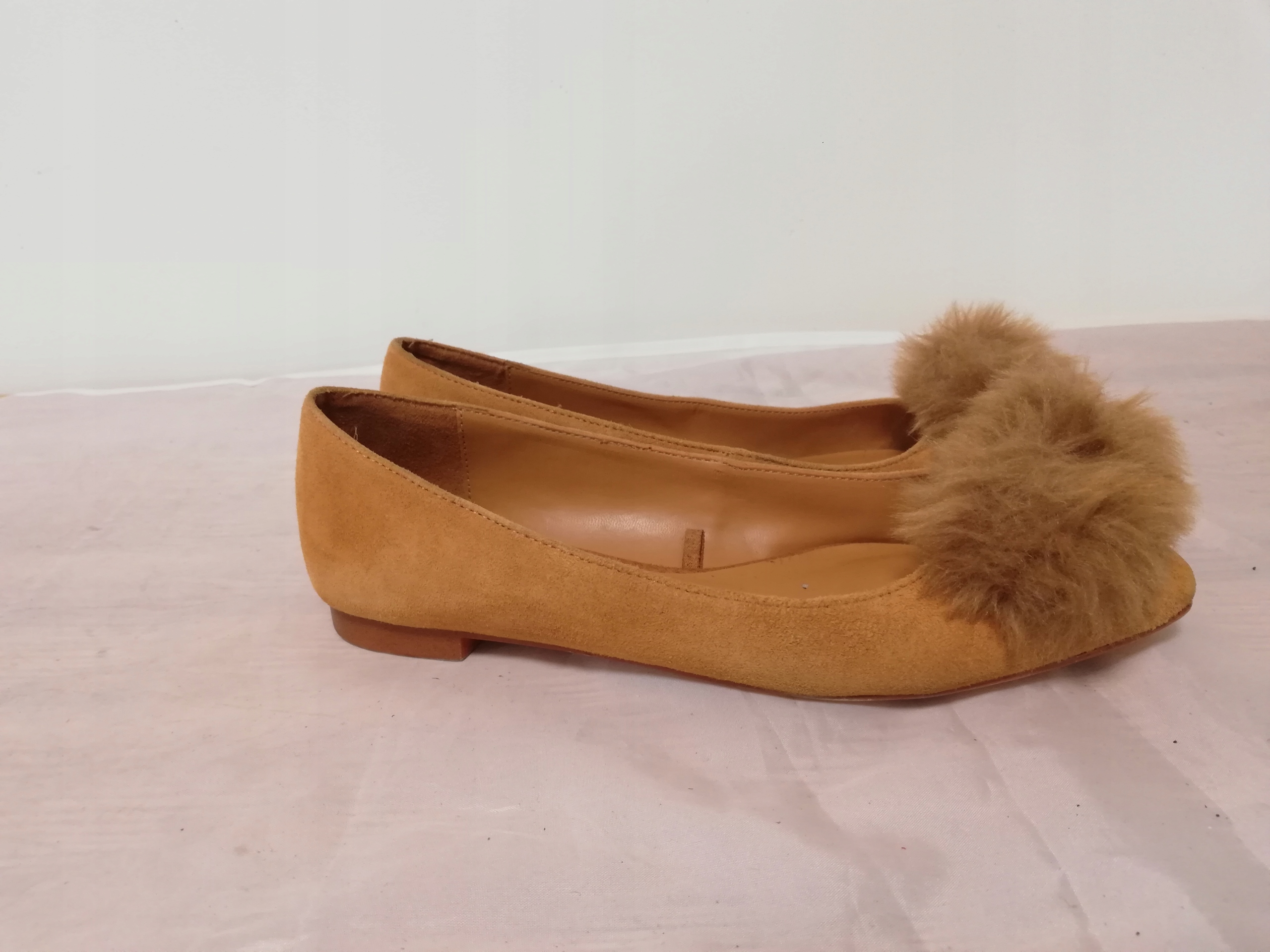 Buty Baleriny Zara Basic r. 35 dł wkł 23 cm Materiał zewnętrzny skóra ekologiczna zamszowa
