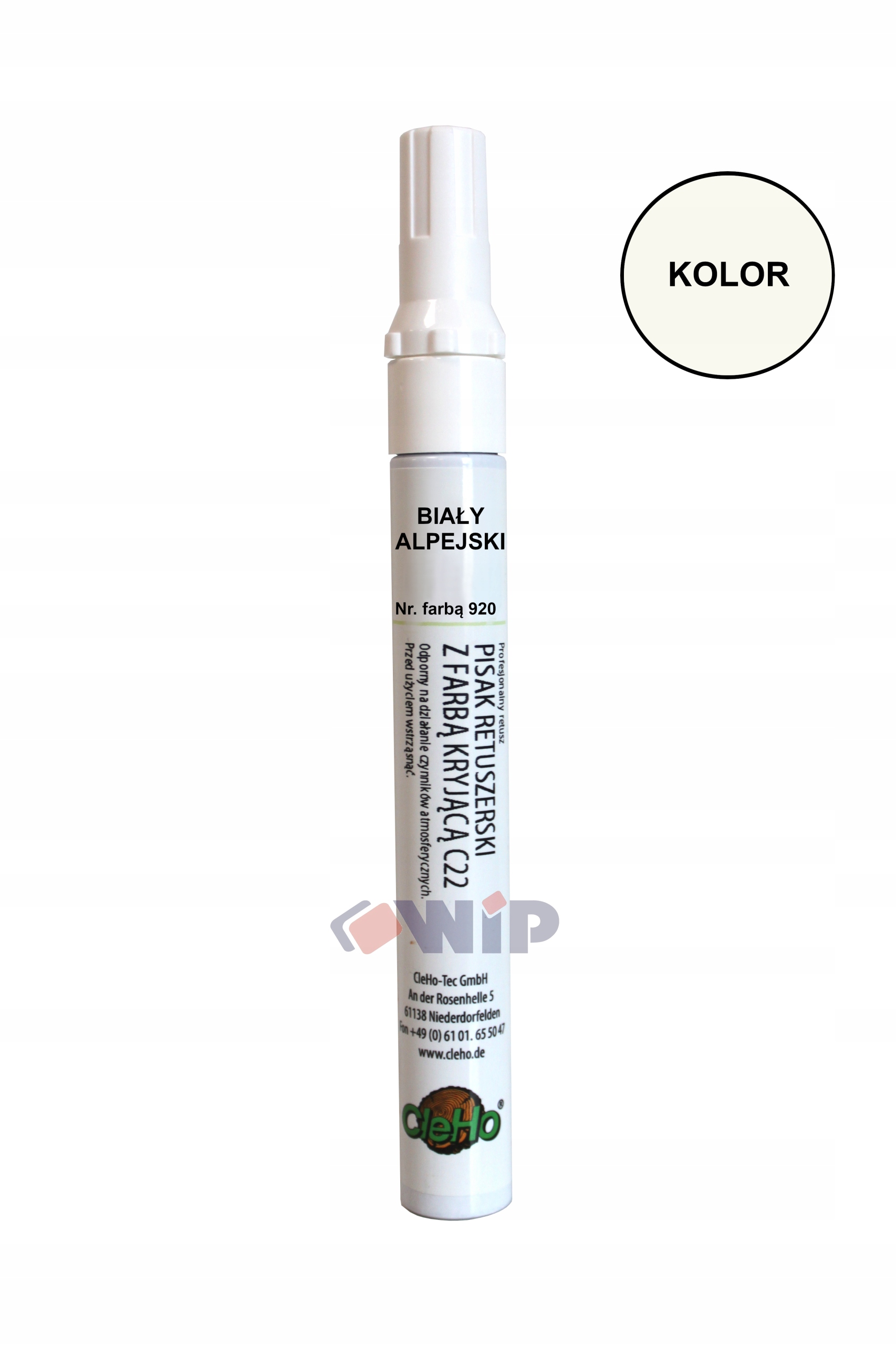 Pisak retuszerski do naprawy mebli, biały alpejski