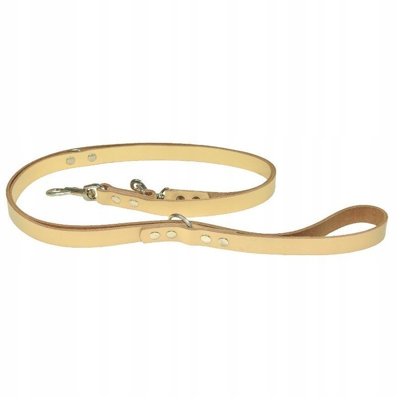 Levně Chaba Vodítko kožená nastavitelná 25 mm Přírodní