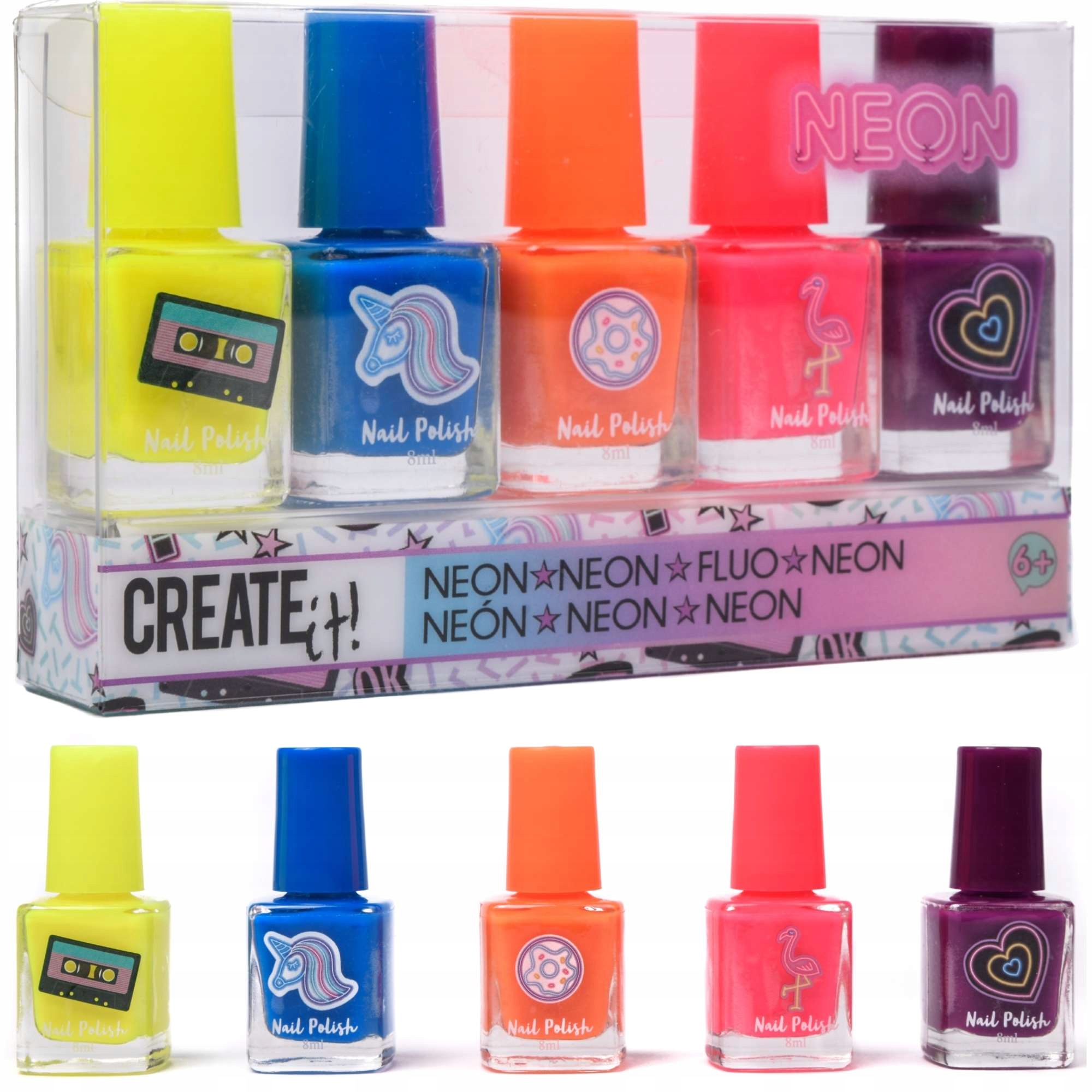 

Create It! Lakiery Do Paznokci Neonowe 5SZT