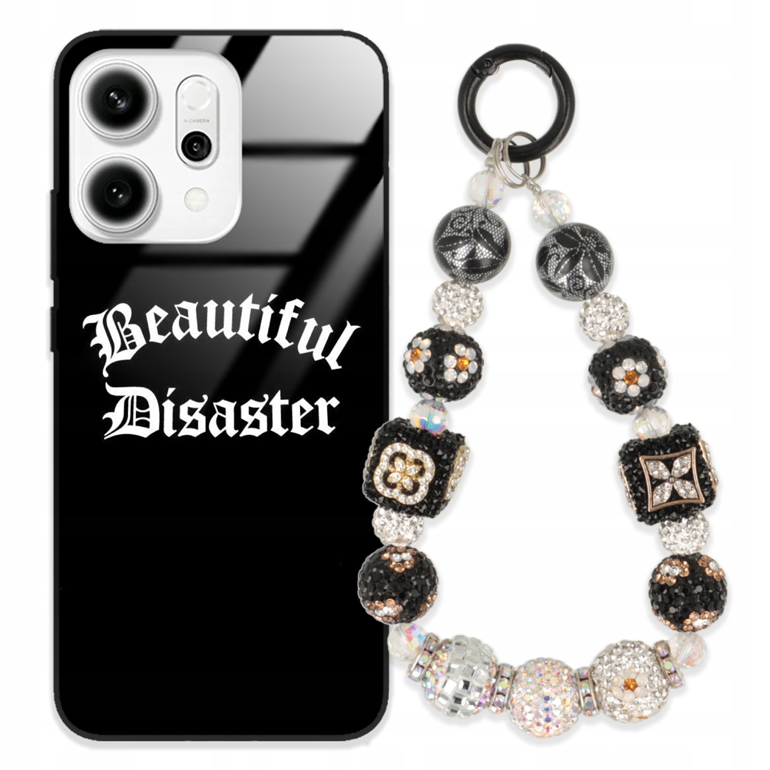 Pouzdro Pro Oppo Reno 14 Pro 5G Glass Přívěsek Na Klíče Elegantní Kryt Premium Wz