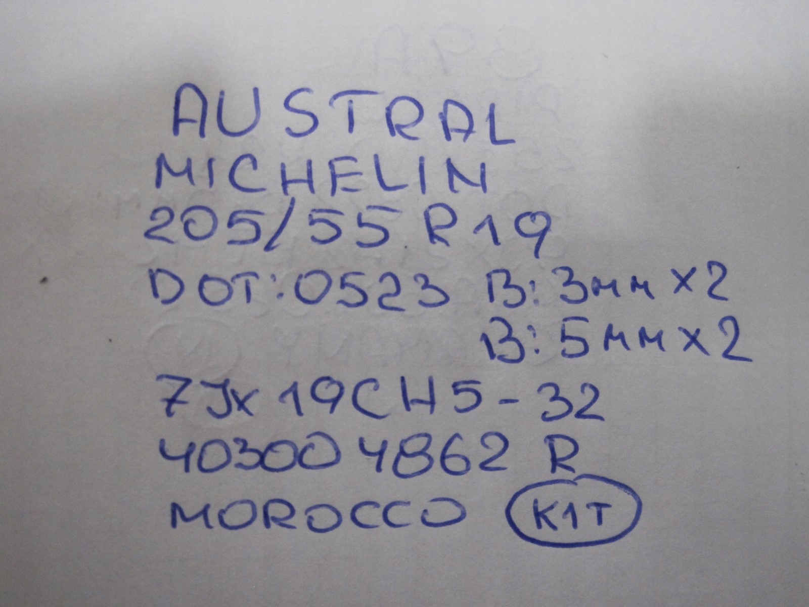 wheels discs tyres RENAULT AUSTRAL R19