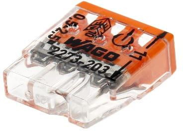 Univerzální rychlospojka Drát 3x 0,5-2,5 mm2 Wago 2273-203 100 Ks