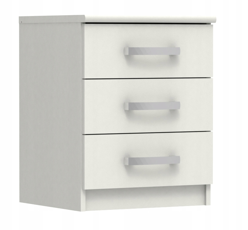 

Mała Komoda Szafka Nocna Biała 3 Szuflady SZ46