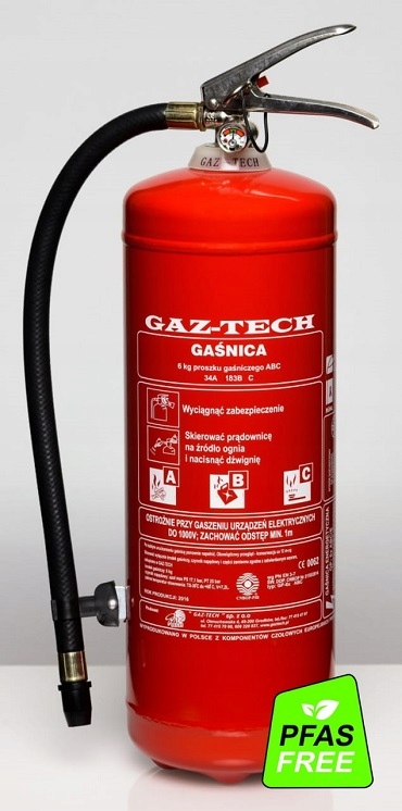 Gaśnica Gp 6kg xABC/E Inox do 400 kV