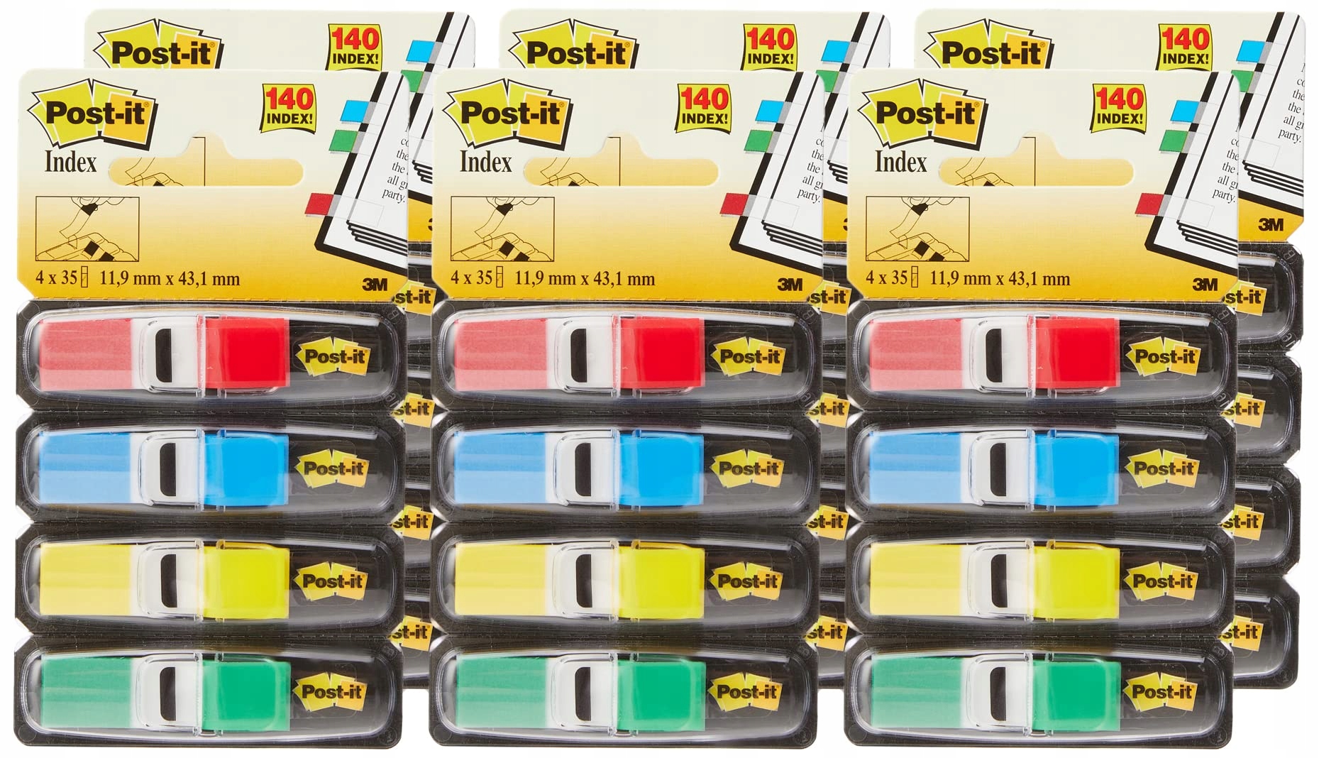 3M POST-IT Etykiety Indeks 4 Kolory Klasyczne