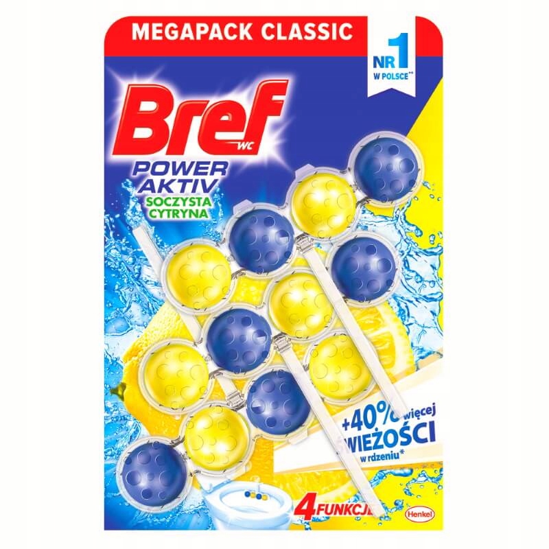 

Bref Power Aktiv Zestaw, 3 kostki do Wc Lemon