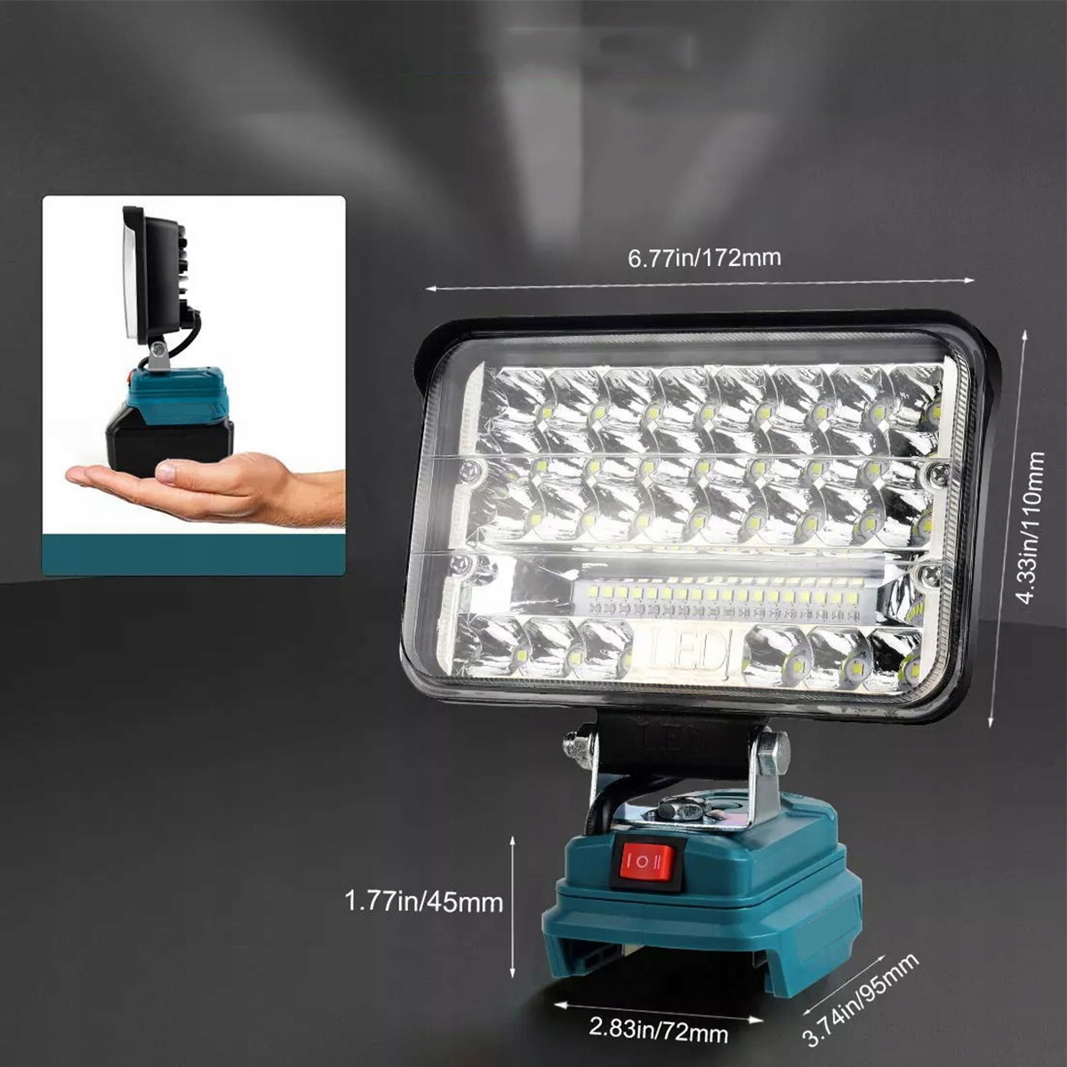LAMPA DO MAKITA 18V LAMPKA ROBOCZA LATARKA 48LED +USB EAN (GTIN) 4069104717746