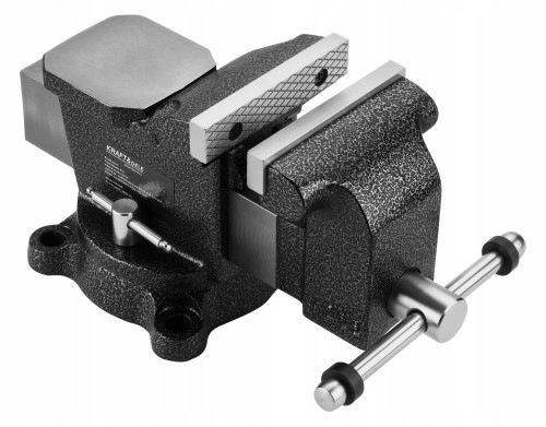 Otočný zámečnický svěrák s kovadlinkou, čelisti 100 mm KD3680 Kraft&dele