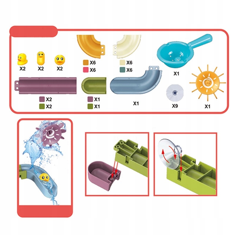 Zabawka do kąpieli tor zjeżdżalnia kaczka 8366-25A Kod producenta 8366-25A