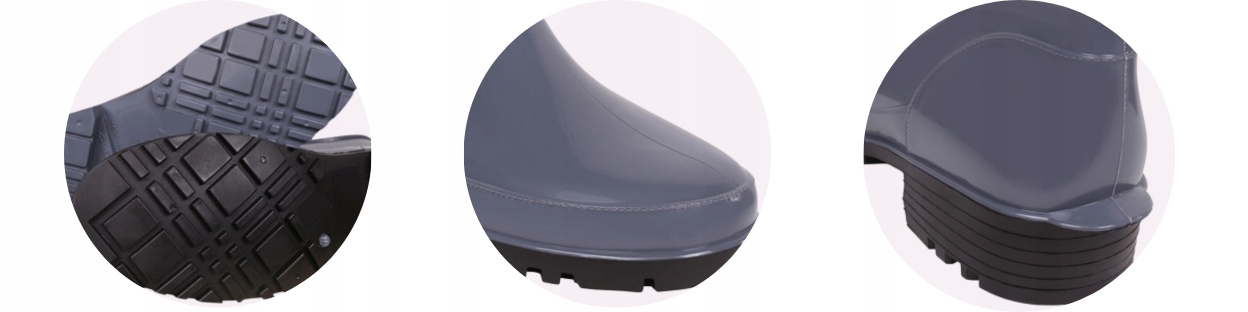 Szare, krótkie kalosze LEMIGO 40 EU Wzór dominujący bez wzoru