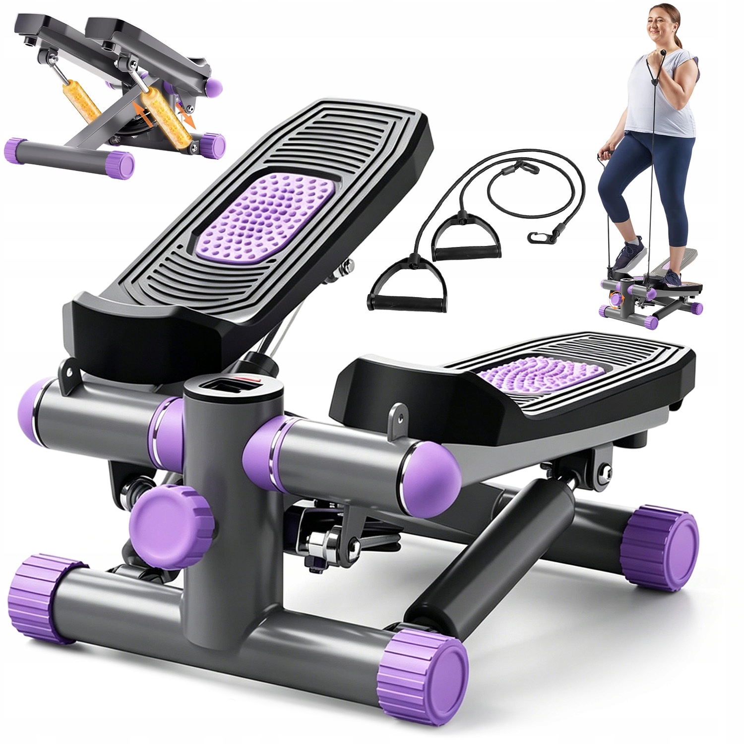 Fitness Stepper Pro Cvičení Aerobiku S Regulací 2V1 A Lanky Počítadlo