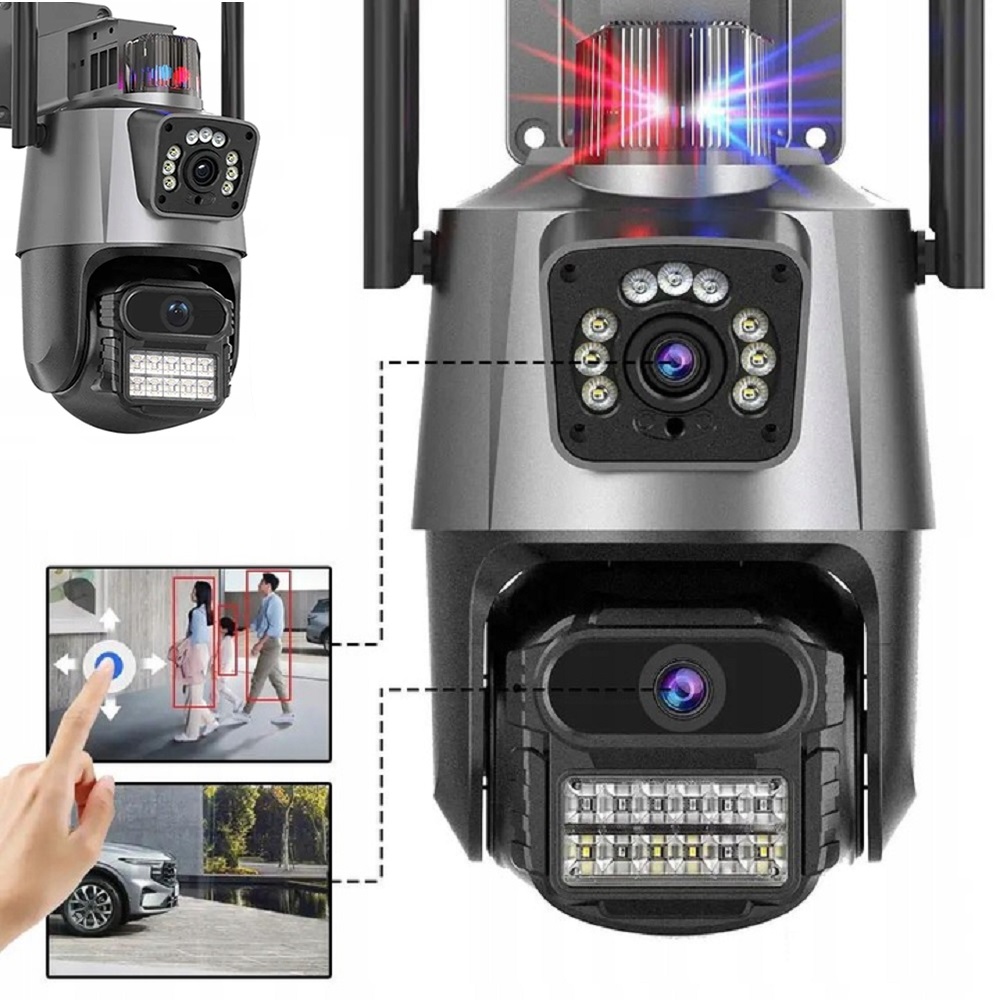 Duální WiFi Alarm Ip kamera Hd Smart Venkovní rotační duální WiFi Alarm