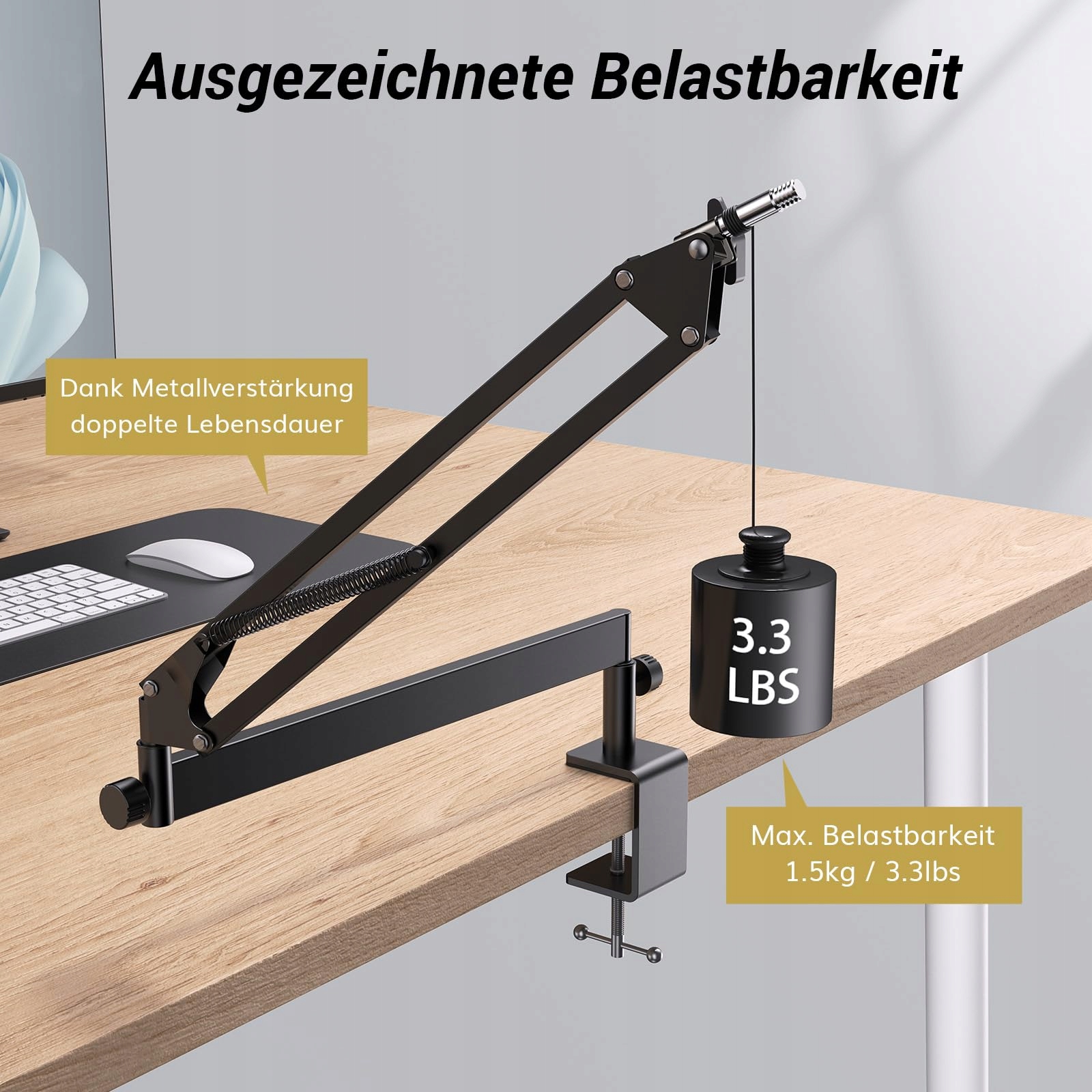 TONOR Niski Profil Mikrofonowy Boom Arm Do Gier Podcastów HyperX Blue Yeti — miniatura 3