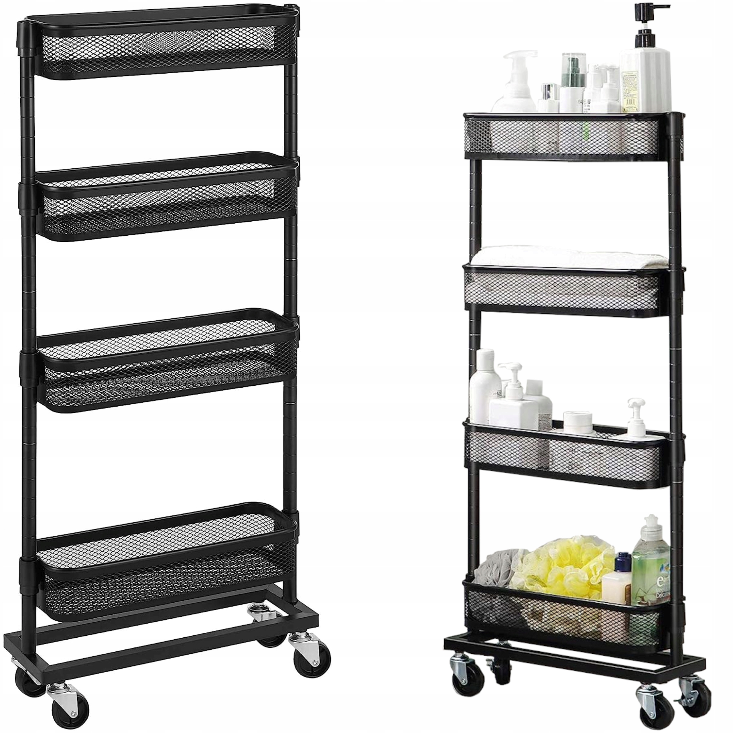 Mobilný Regál Skrinka Polička Vozík Do Kuchyne 4 Police Silný