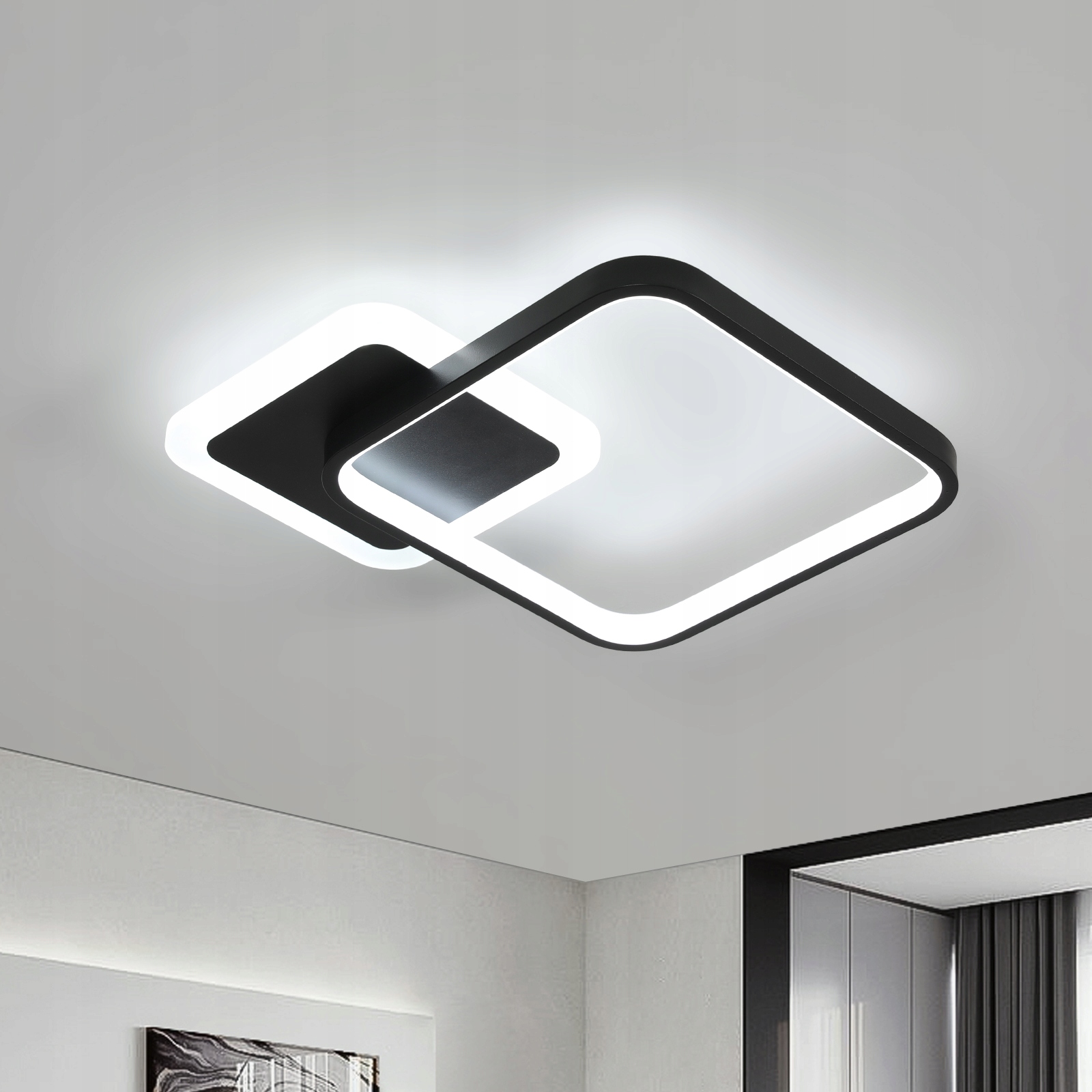 Lampa Sufitowa Led Kwadratowa Ściemniana 20 W 33 cm do Salonu a Sypialni