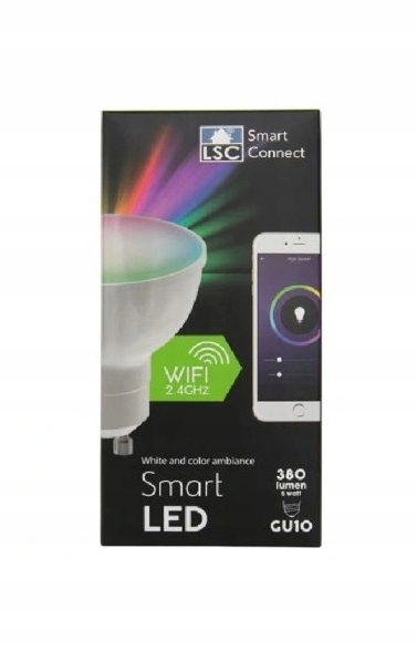 ŻARÓWKA LED WIFI 2,4GHZ RGB GU10 5WATT Marka LSC