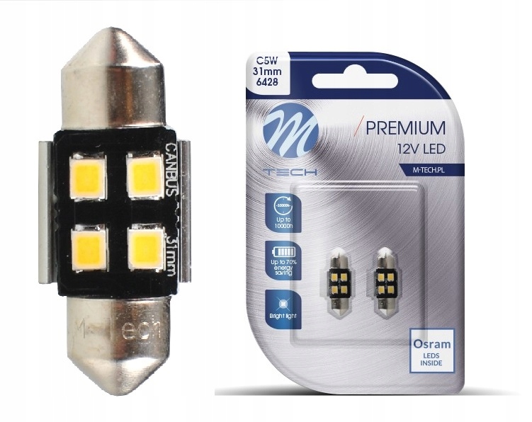 

2x Osram Led C5W 31MM Mtech biała 6000K ***canbus