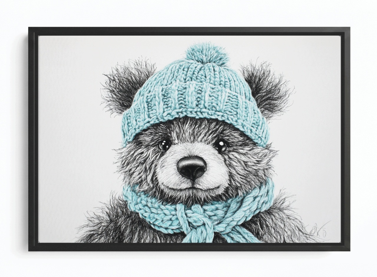 Obraz Rám Americký Box Medvídek Medvídek Plyšák Hračka Přítulka 60x40