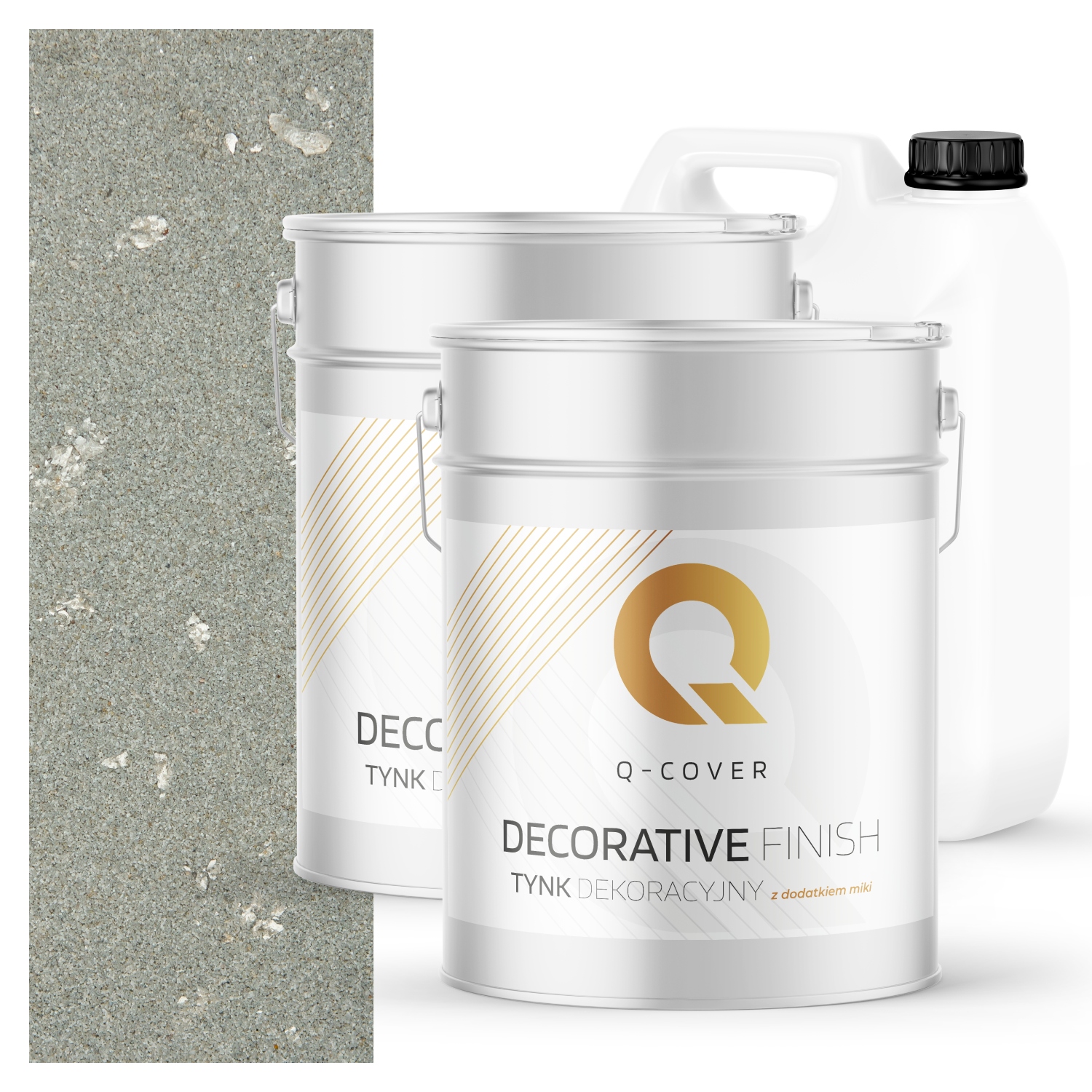 Dekorativní Omítka Sada Na 7 m2 Šedá Světlá Se Stříbrnou Mikou Půda D901