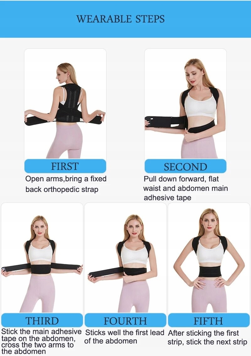 Back Support Shoulder Lumbar Brace Belt Adjustable Model 1