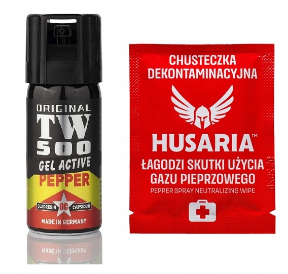 Gaz Pieprzowy Hoernecke Tw 500 Strumień Jet 40 ml Chusteczka Neutralizują