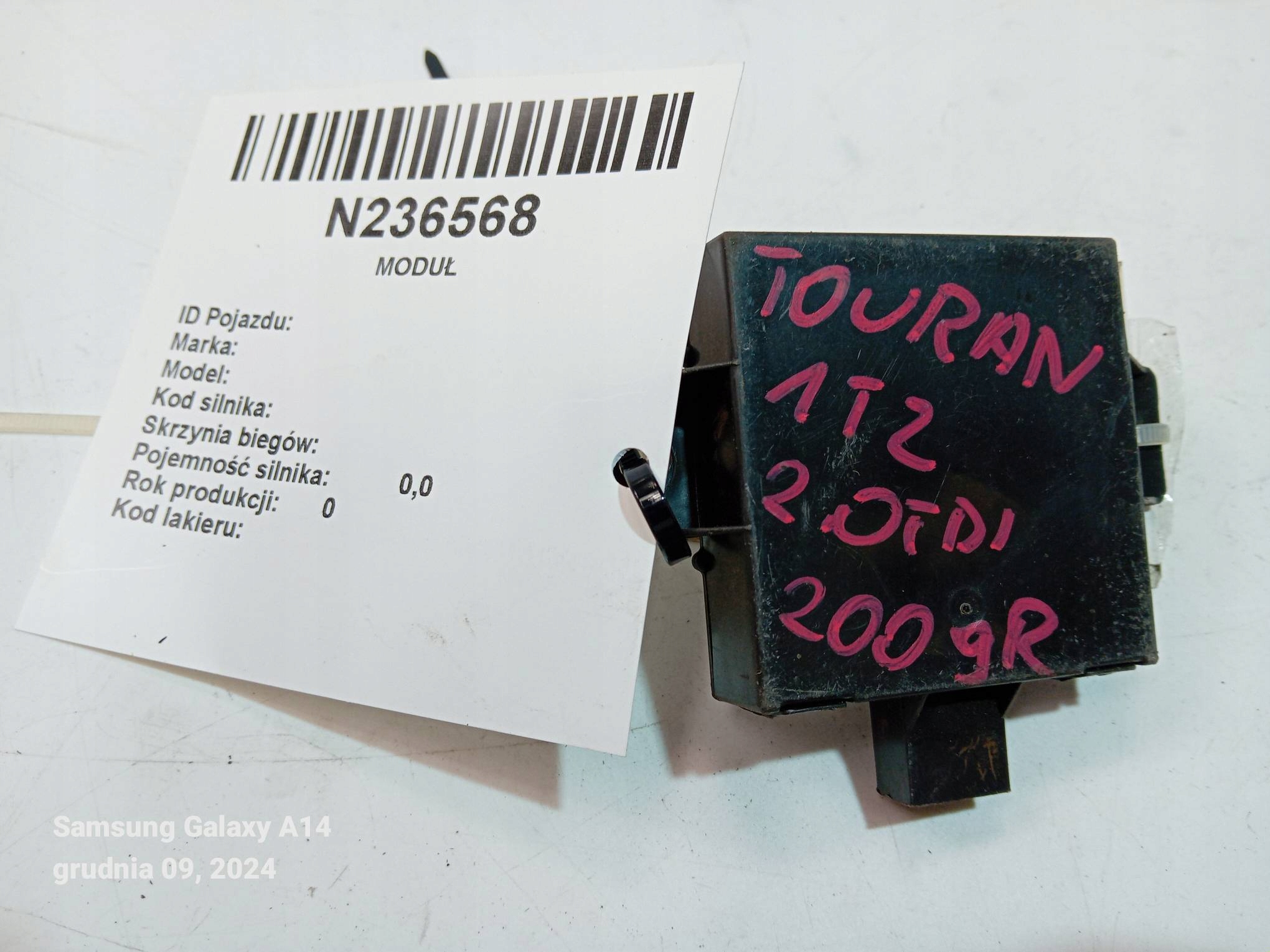 modulo ALARMU 1K0907719C VOLKSWAGEN TOURAN