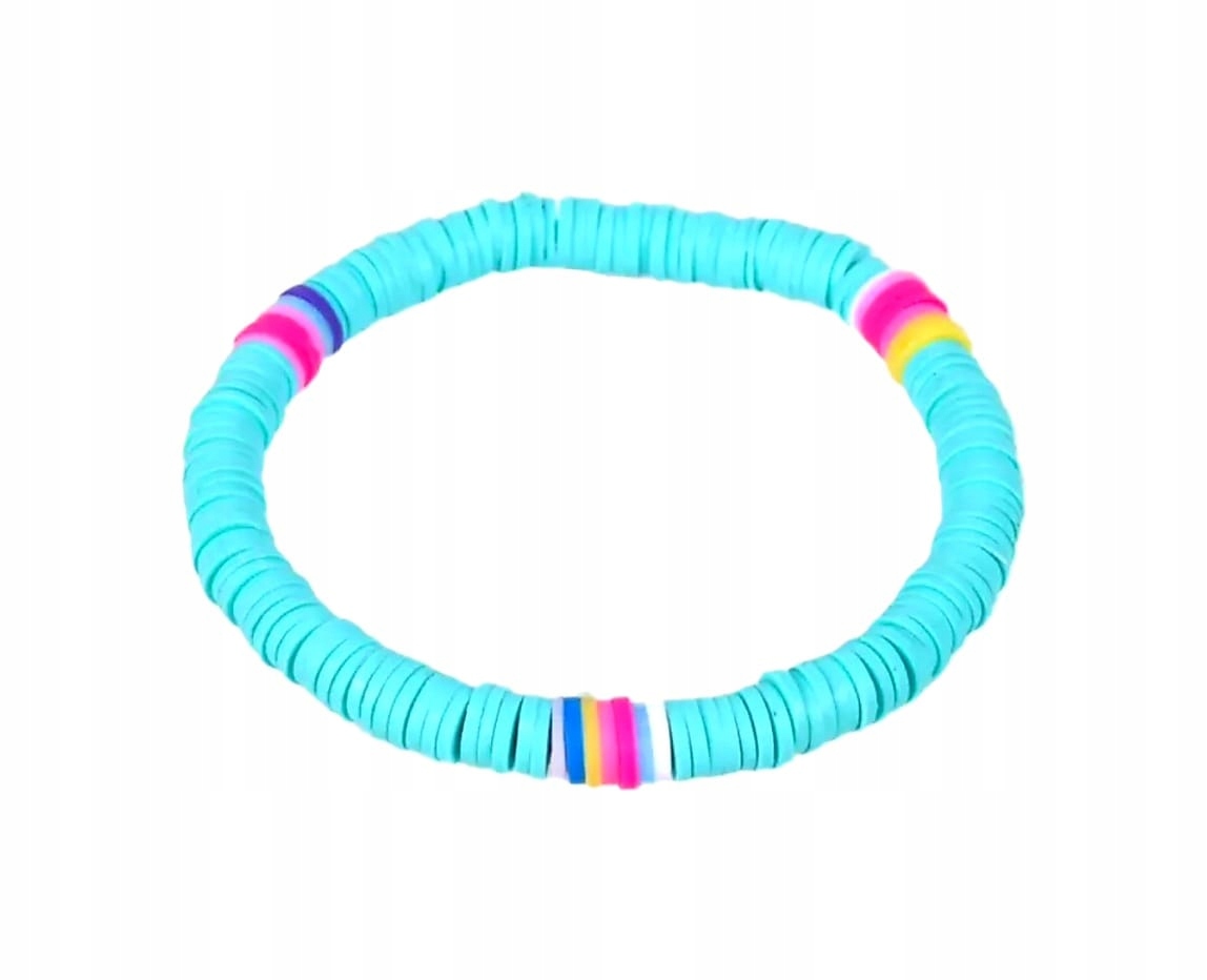 

Bransoletka Boho Gliniane Lazurowe Koraliki 6mm
