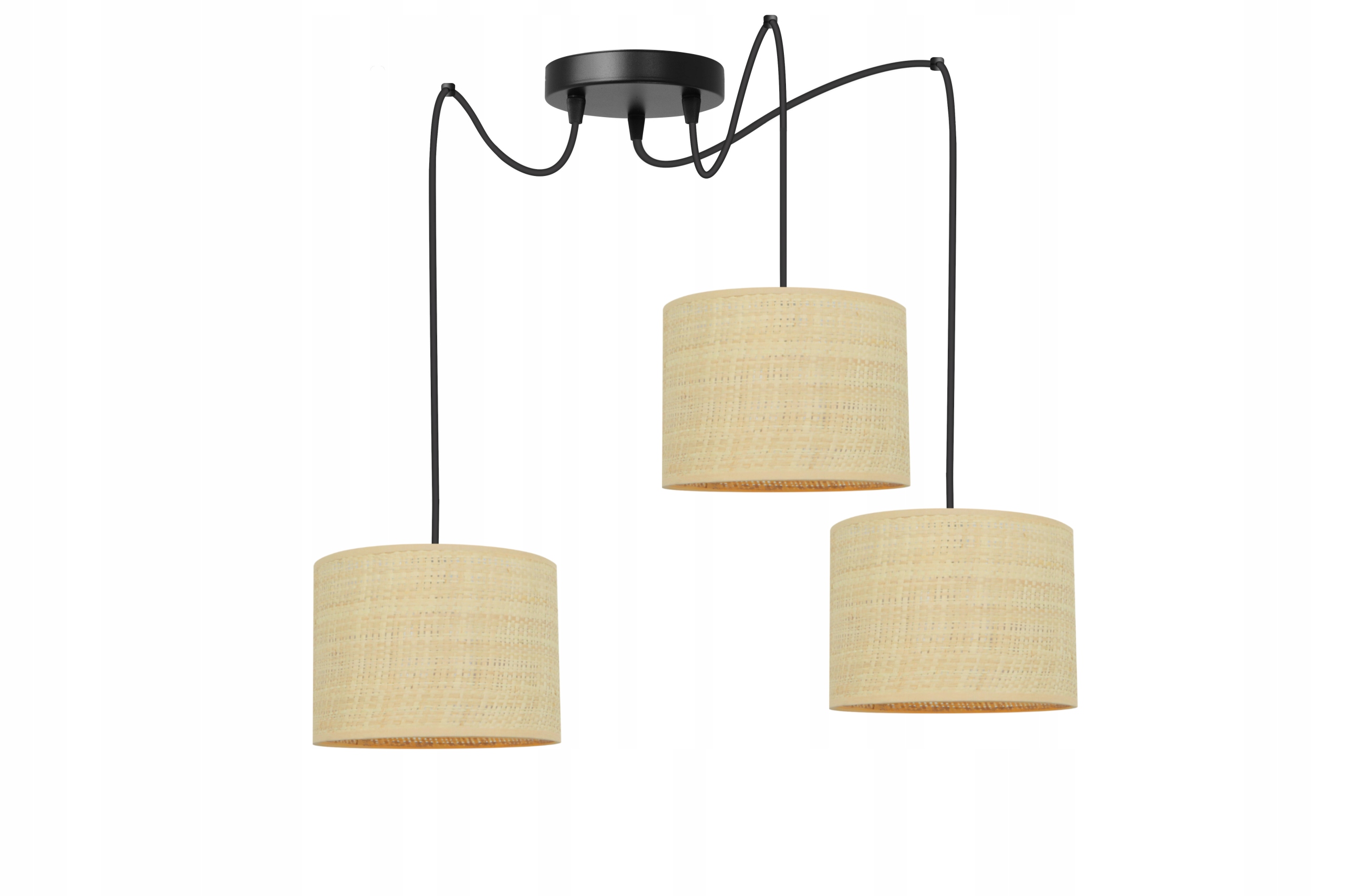 Lampa Sufitowa Wisząca Żyrandol do Salonu Nowoczesna Boho Ratan Island led