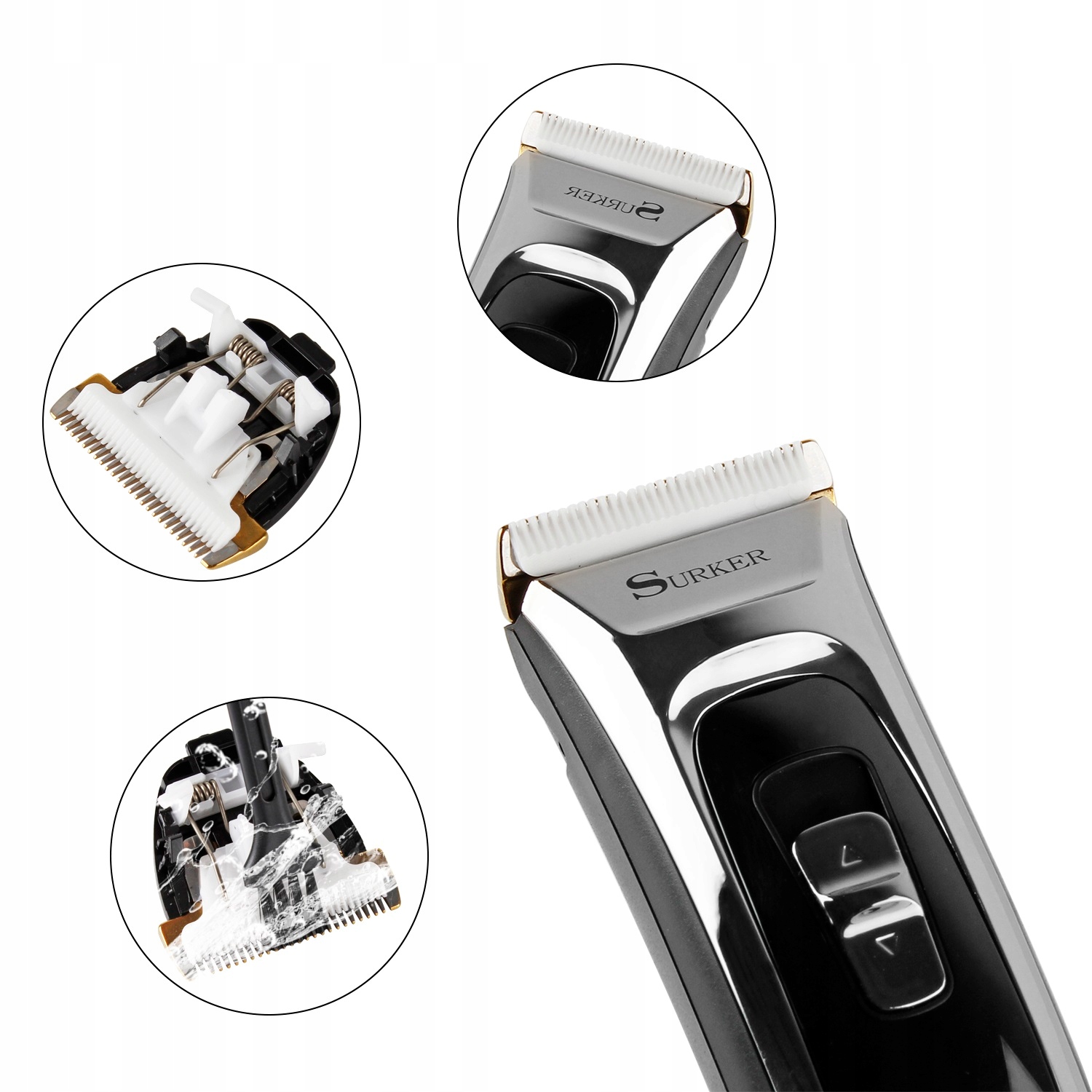 MASZYNKA GOLARKA DO STRZYŻENIA WŁOSÓW BEZPRZEWODOWA USB Zasilanie sieciowo-akumulatorowe