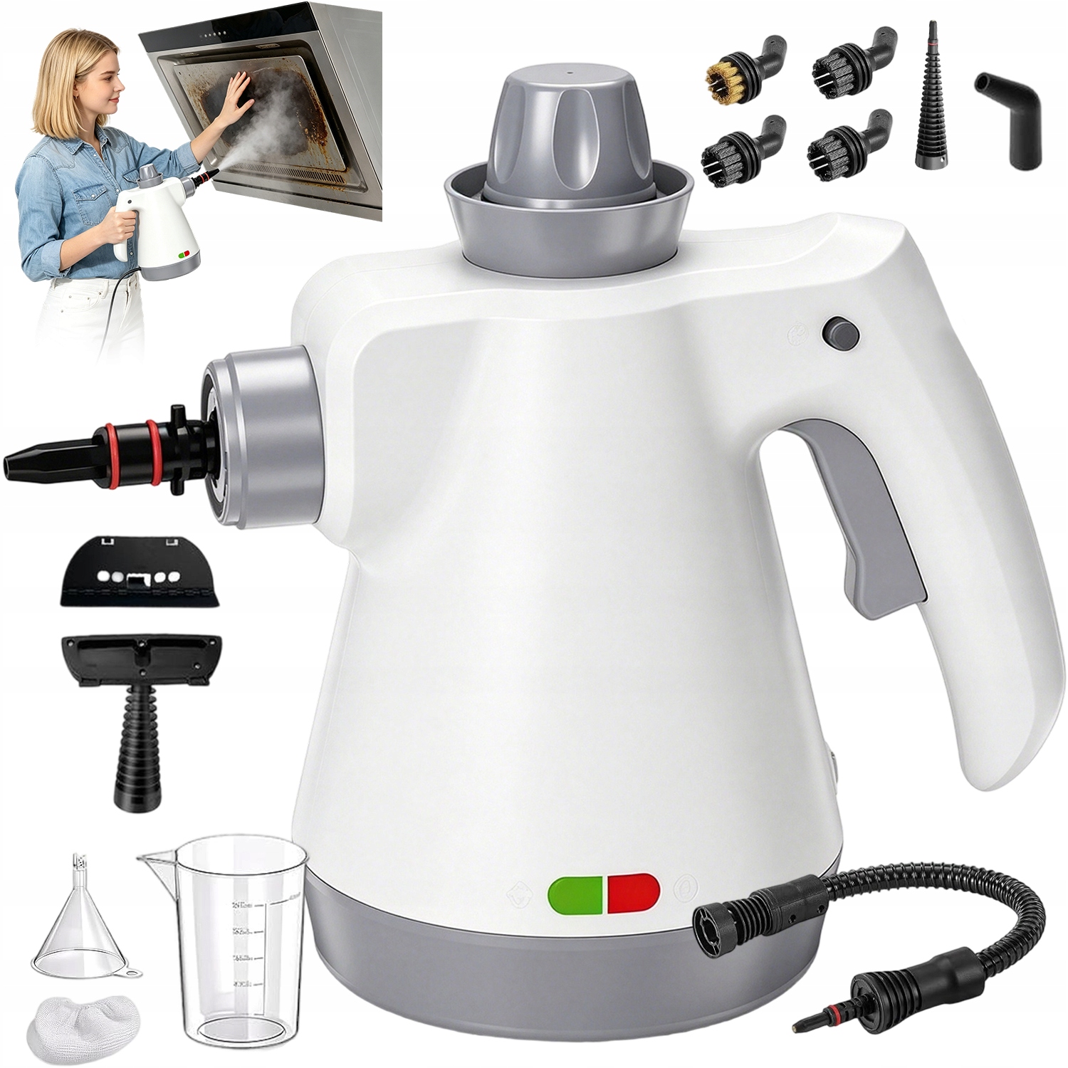 Parní Čistič 1050 W Ruční 3 Min Zahřívání S 3 M Kabelem Pro Gril Do Koupelny