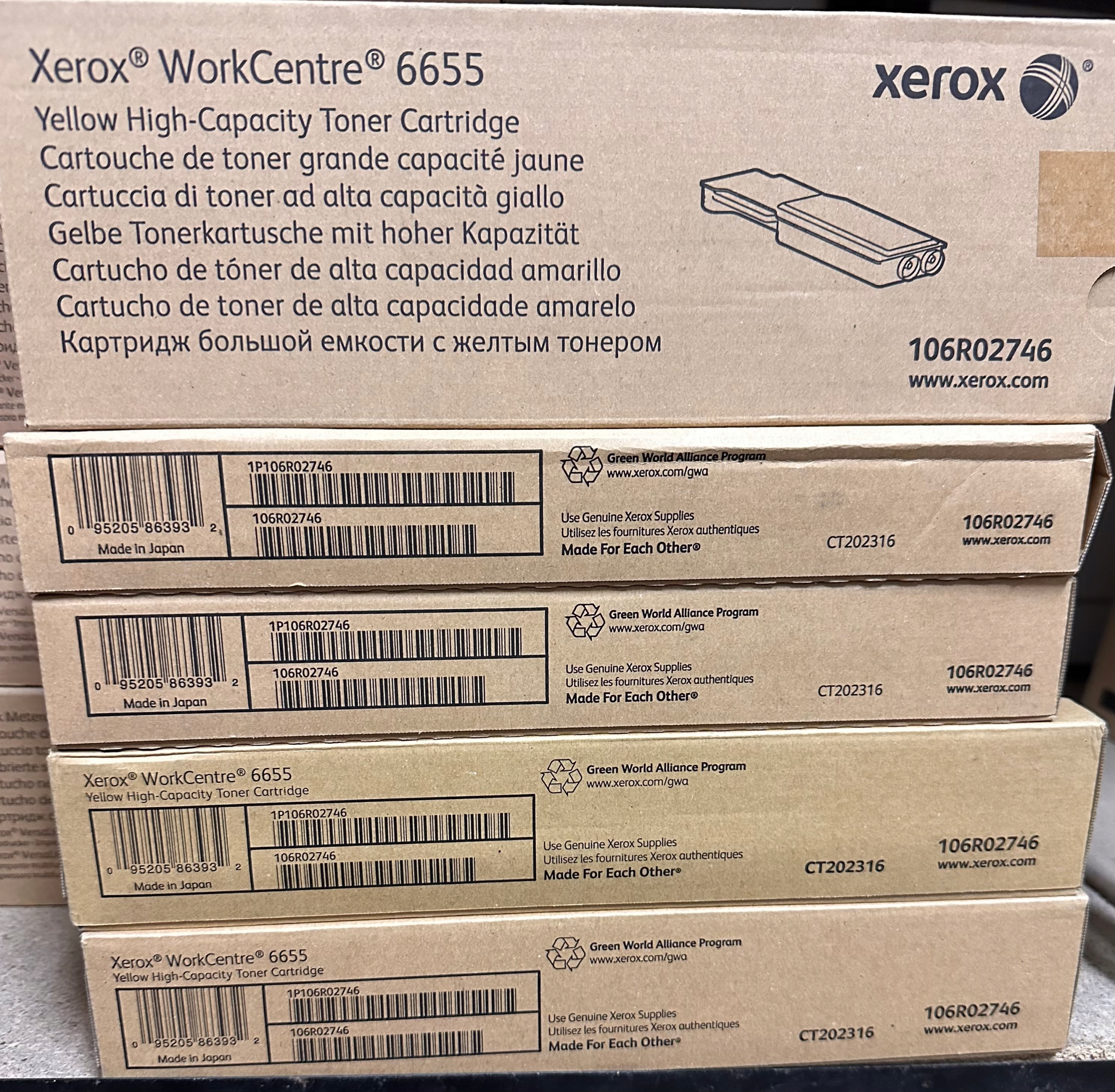 Toner Xerox WorkCentre 6655 Yellow 106R02754 Originál