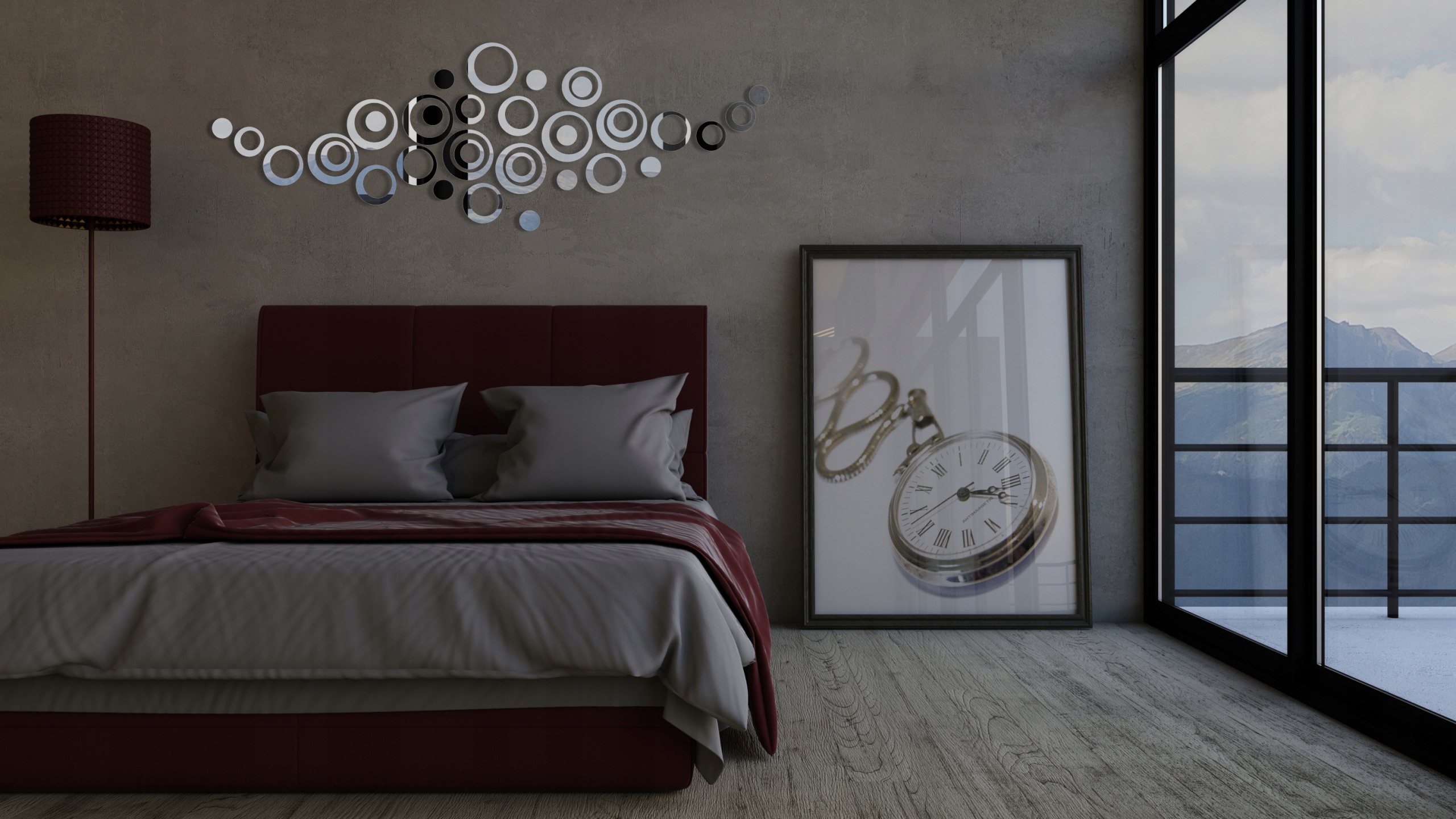 NAKLEJKI NA ŚCIANĘ LUSTRZANE KOŁA DECOR GLAMOUR Długość 53 cm