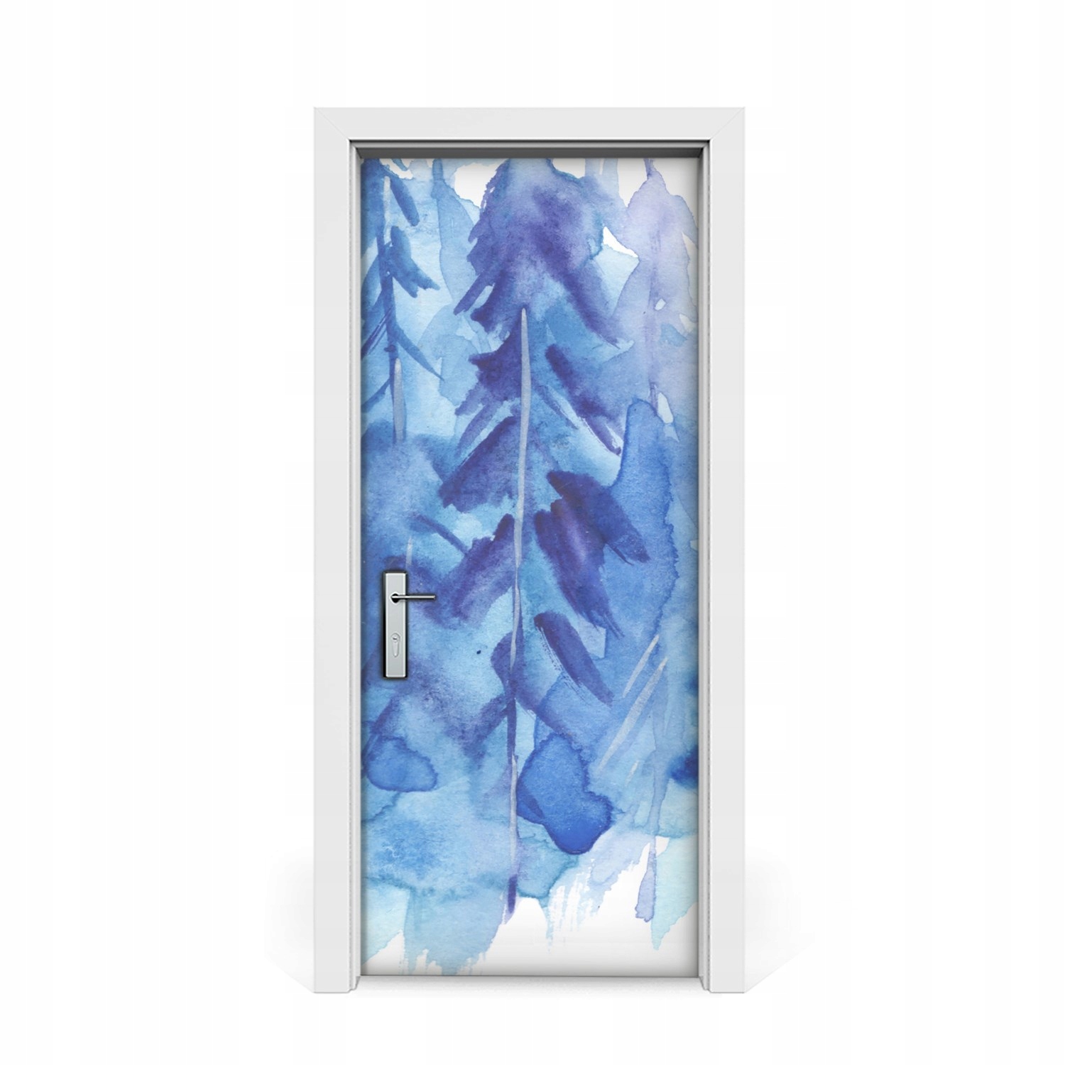 

Okleina naklejka drzwi Akwarela zimowy las 85x205