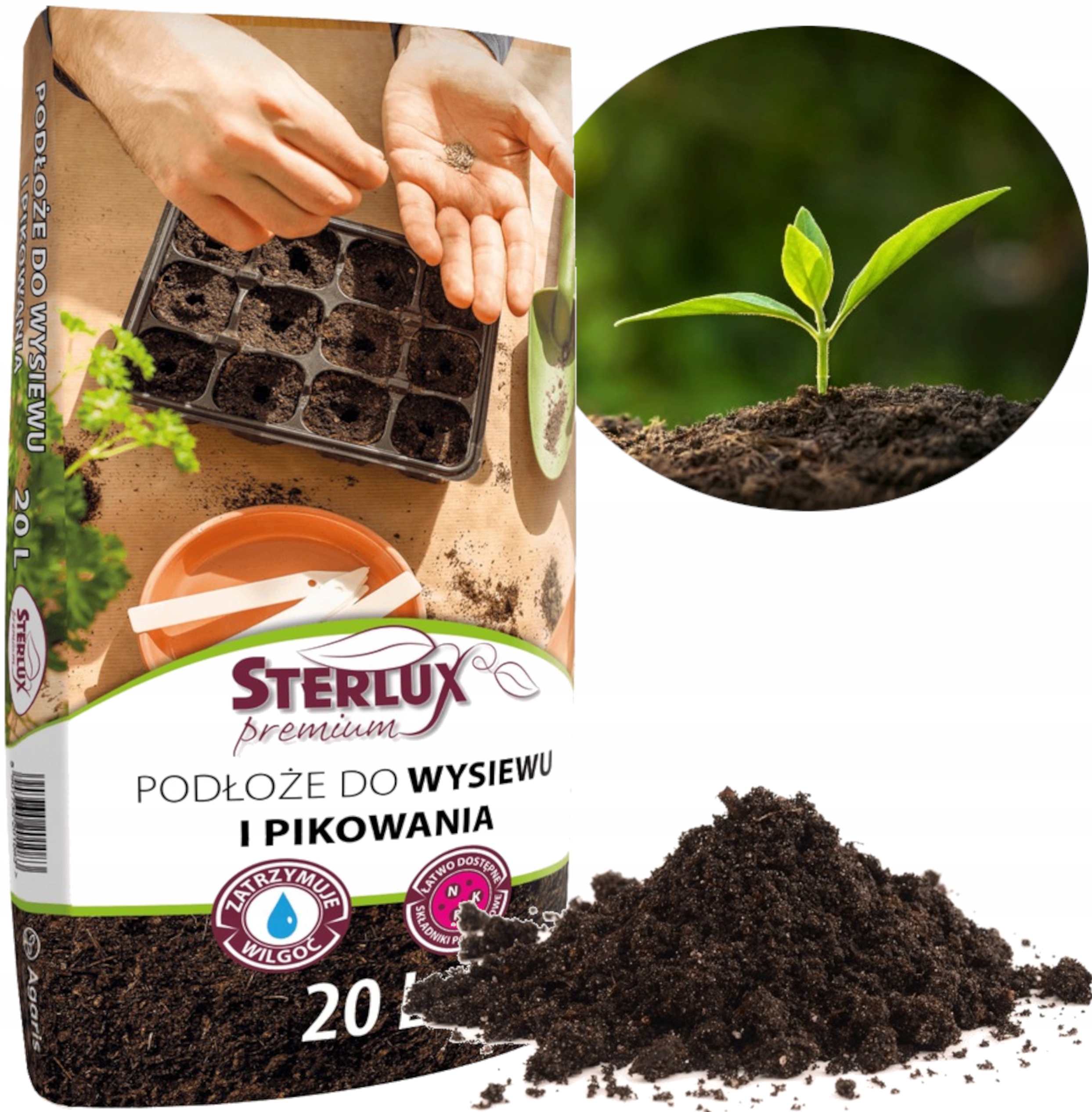 

Podłoże Ziemia do wysiewu i pikowania Sterlux 20l