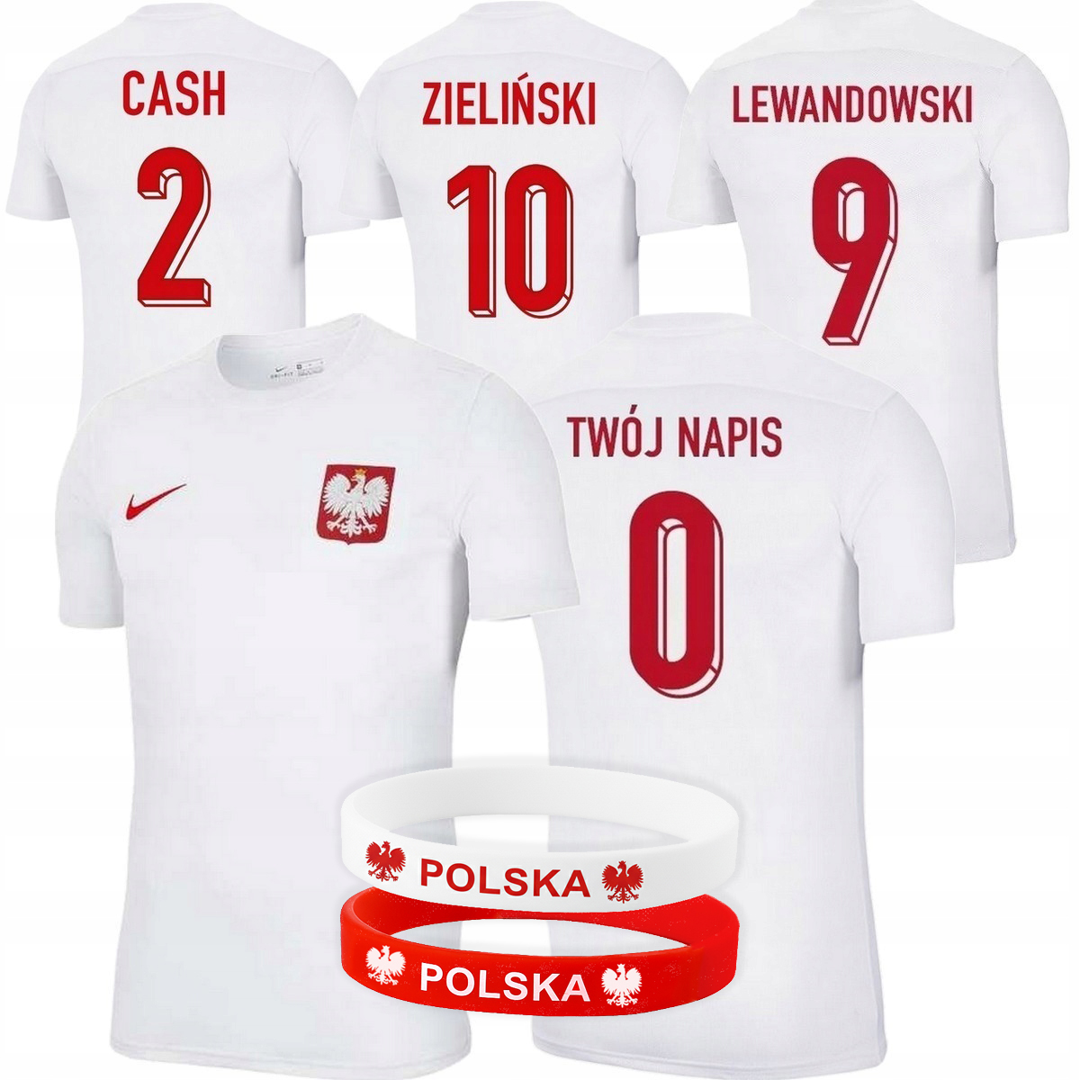 Nike Koszulka kibica Polska Reprezentacja dziecięca 137-147 twój nadruk