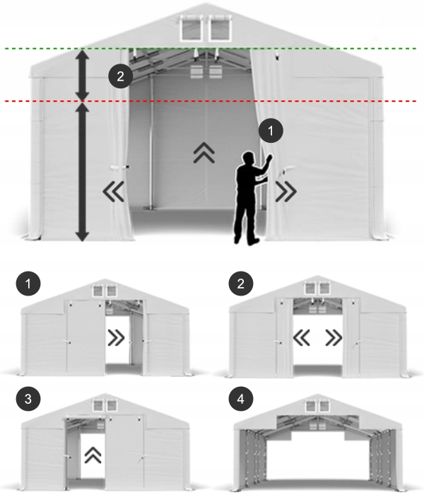 6x10 [3m] Namiot Magazynowy Hala Magazyn DAS 560 W Szerokość 6 m