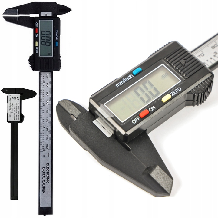 SUWMIARKA ELEKTRONICZNA CYFROWA POMIAROWA WYŚWIETLACZ LCD 150 MM CZARNA