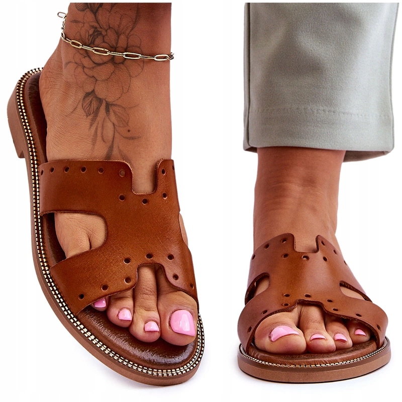 Zazoo 40326 Nazouváky S Ozdobnými Výřezy, Hnědé, Velikost 39