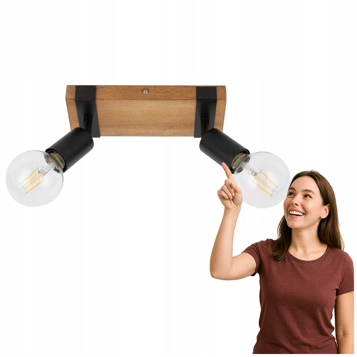 Reflektor Molini Industriální styl Černý Hnědý Italux