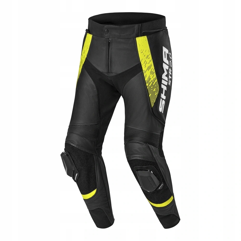 Kožené motocyklové nohavice Shima Str 2.0 Pant Blk Fluo 48