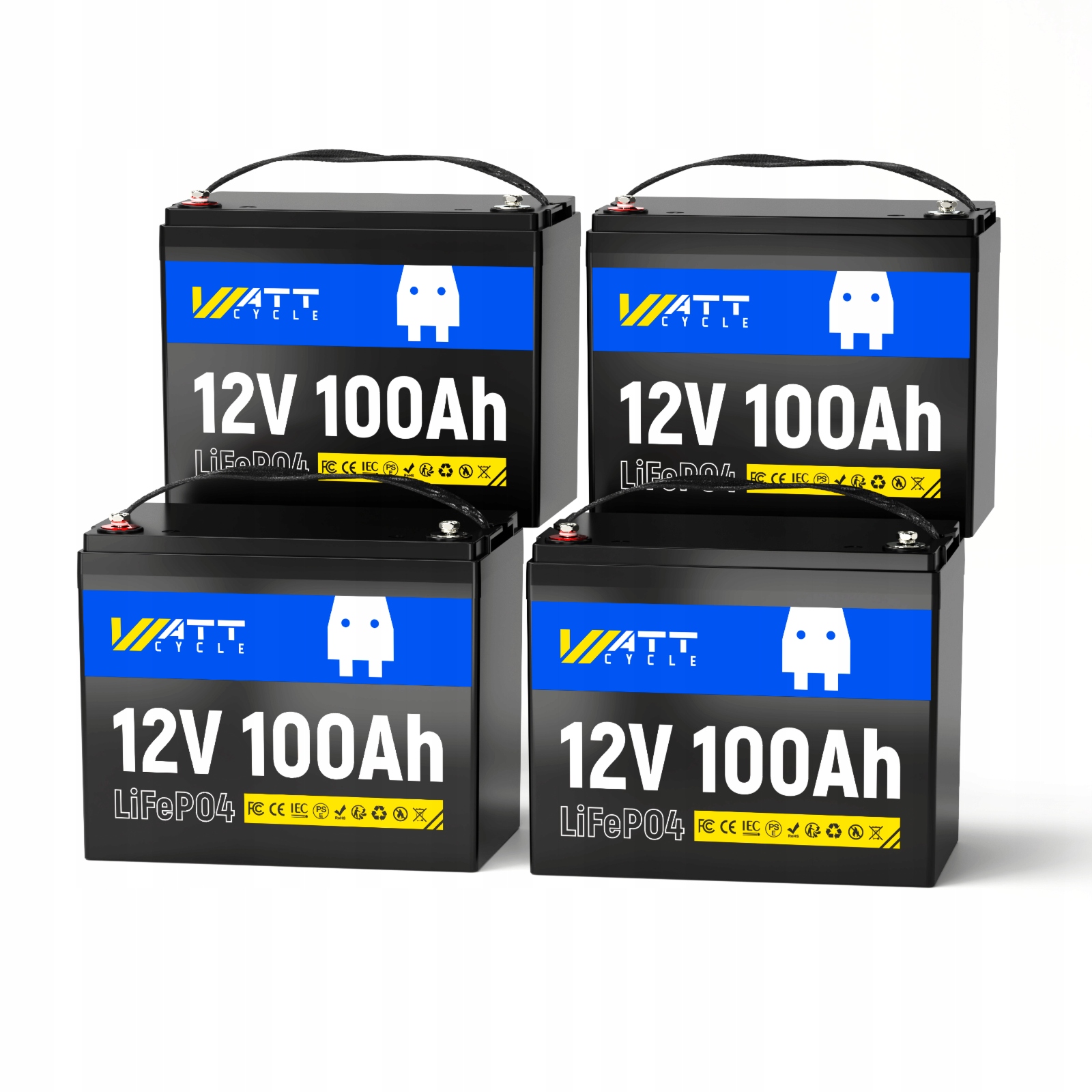 4 x 12V 100Ah LiFePO4 Batéria Set 48V 100Ah Akumulátorový Zostava 12V 400Ah