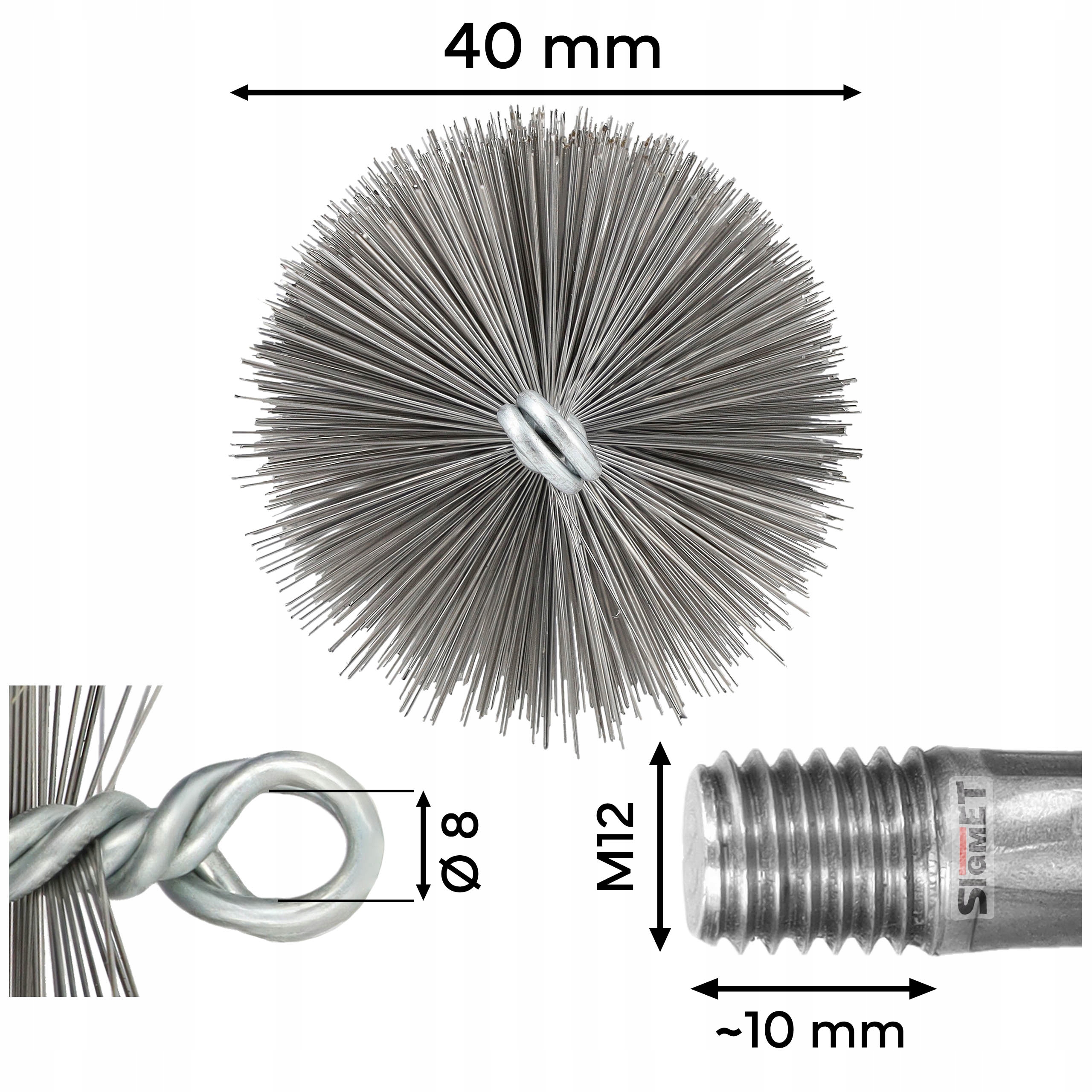 SZCZOTKA WYCIOR DO PIECA PŁOMIENIÓWKA 40MM Zawiera baterie nie