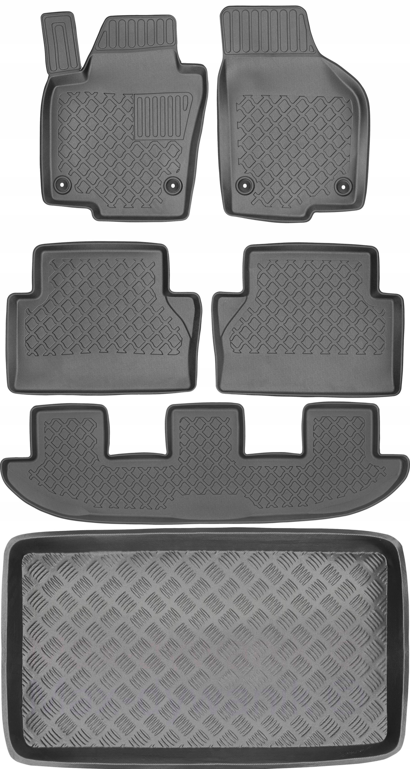 Volkswagen Sharan II Van od roku 2010 Set Koberce batožinový priestor