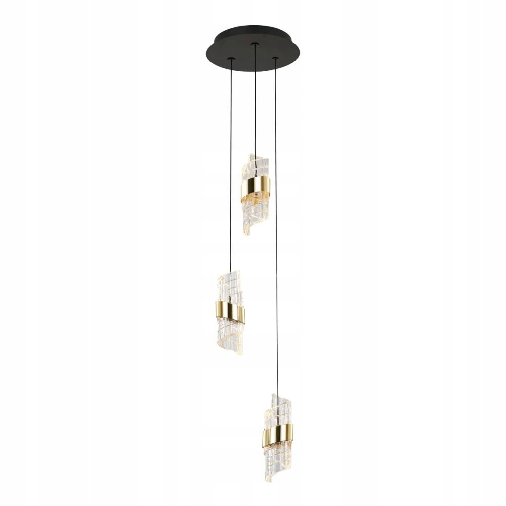 Závesná Led lampa 23W Tonga PND-26374-3-23W-3K-BK-GD Italux