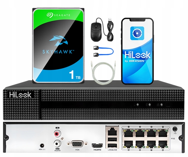 REJESTRATOR PoE Hikvision NVR-8CH-POE do kamer IP