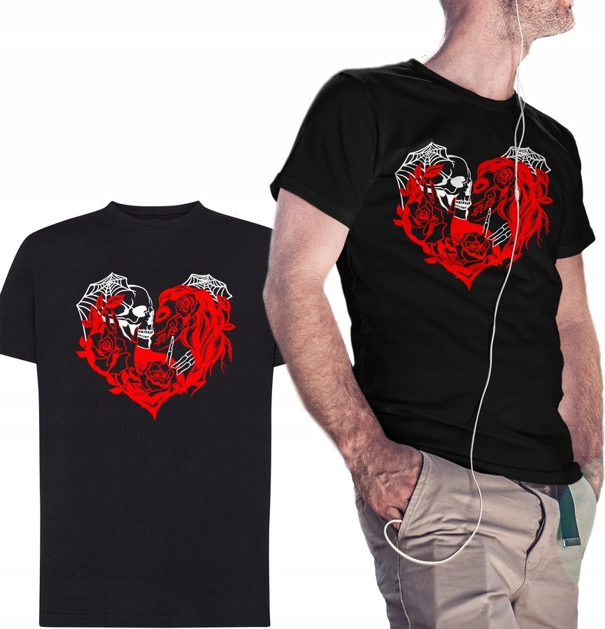 

Koszulka dla niego Love Over Death, czarna 4XL