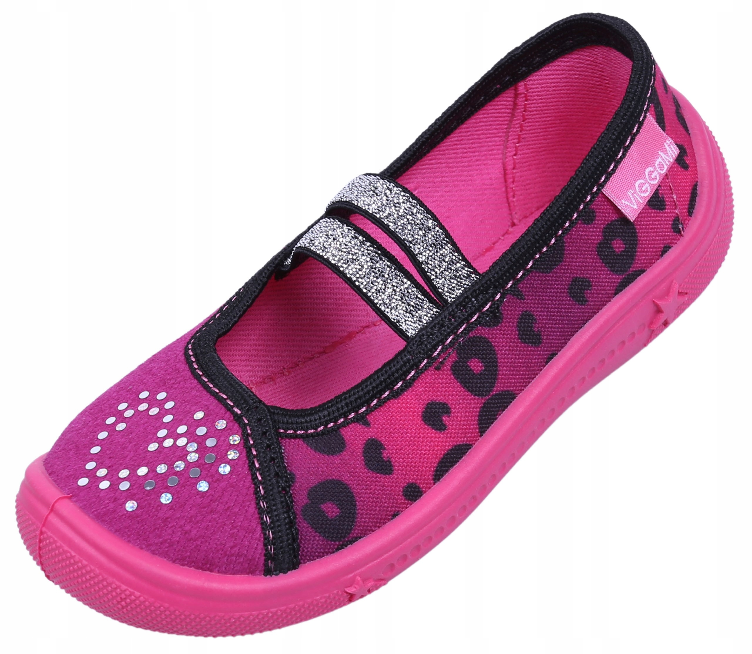 

Fuksjowe trampki na gumce panterka Eliza Druk 26